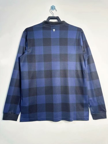 2013-2014 Man Utd Away Long sleeves Retro Soccer Jersey