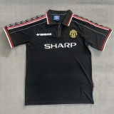 1998 Man Utd Black Retro Edition Polo Short Sleeve