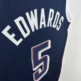 2024 Olympic Game USA EDWARDS # 5 Dark Blue Basketball Jersey