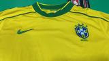 1998 Brazil Home Retro Soccer Jersey*耐克标有蓝边