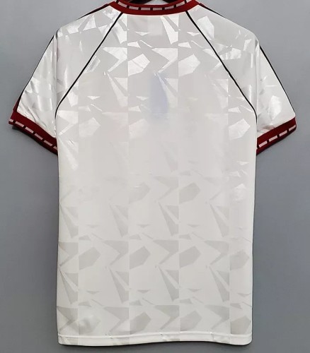 1991-1992 Man Utd Away White Retro Soccer Jersey