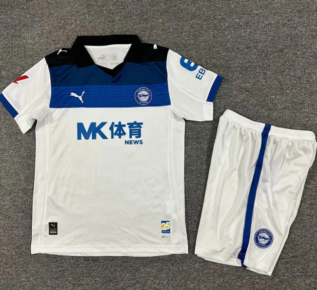 25-26 Alaves Away Kids Soccer Jersey 1:1 Thai Quality