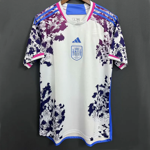 2023 Spain Purple Blue White Fans Soccer Jersey