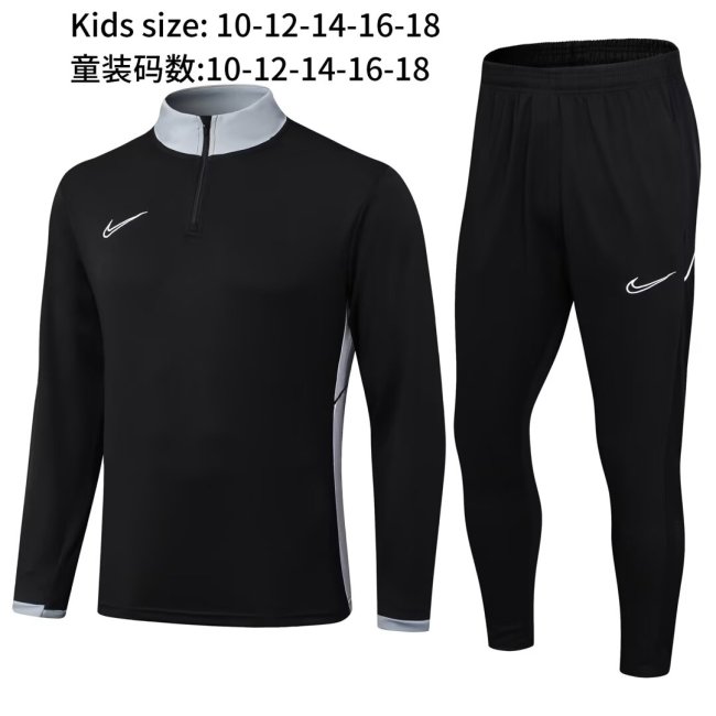 2025 NK Black Kids Half Pull Tracksuit