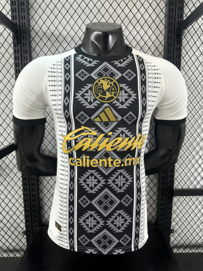 25-26 Club America White Black Player Version Soccer Jersey