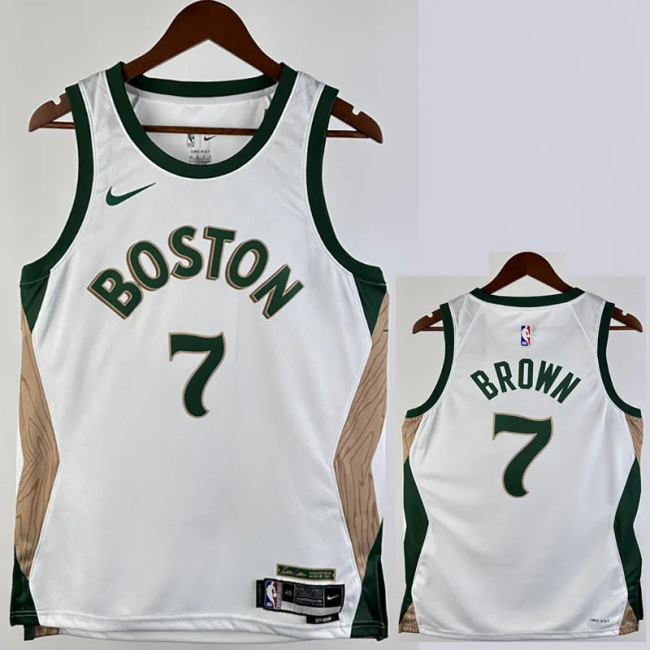 23-24 CELTICS BROWN #7 White City Edition Home Top Quality Hot Pressing NBA Jersey