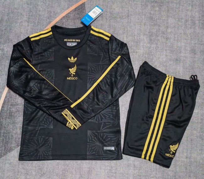 25-26 Mexico Black Special Edition Long sleeves Kids Soccer Jersey
