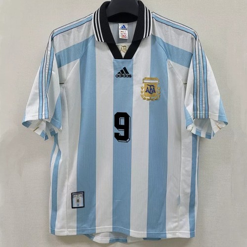 1998 Argentina Home Retro Soccer Jersey