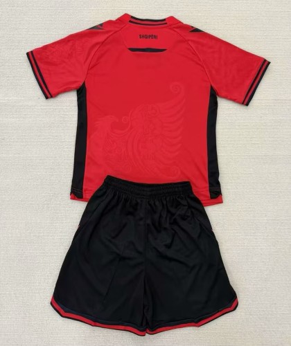 25-26 Albania  Home Fans Kids Soccer Jersey