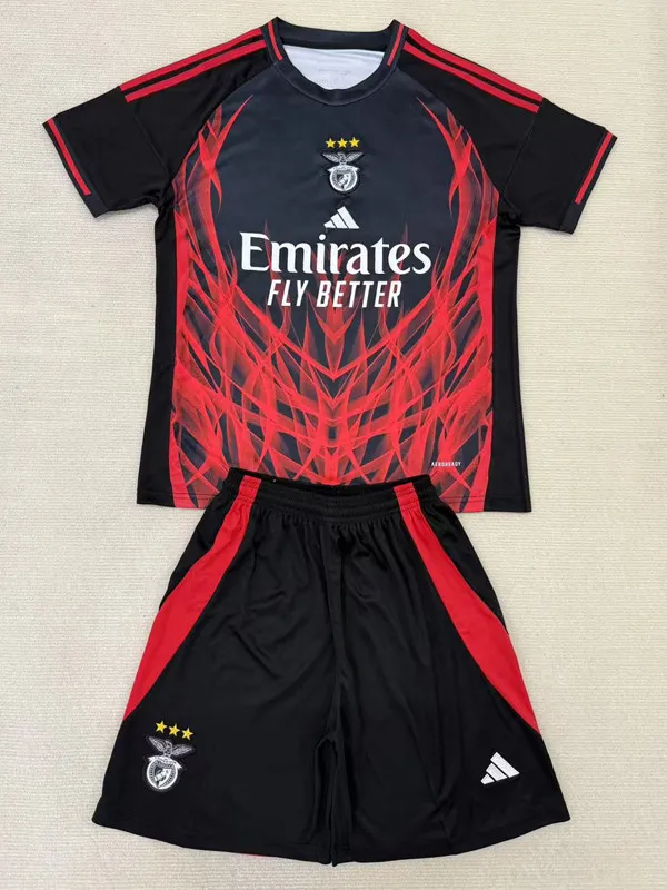 25-26 Benfica Black Concept Edition Kids Soccer Jersey 背后印广告