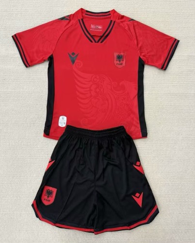 25-26 Albania  Home Fans Kids Soccer Jersey