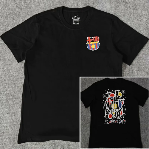 25-26 BAR Black High Quality Casual T-Shirt #圆领涂鸦