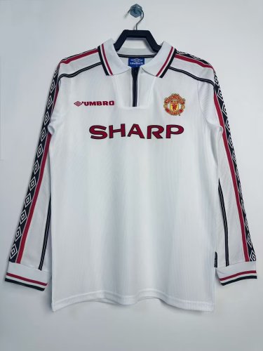 1998 Man Utd Commemorative Edition Long sleeves Retro Soccer Jersey