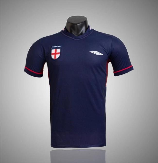 2002 England Away White Retro Soccer Jersey