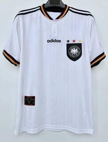 1996 Germany Home White Retro Soccer Jersey