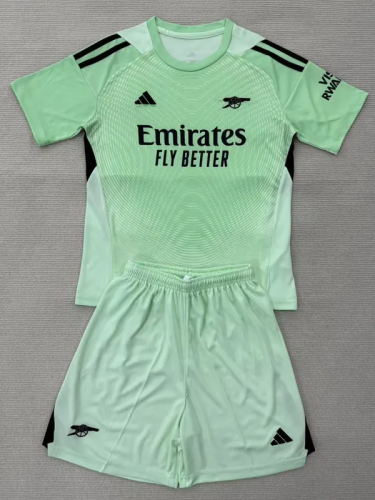 25-26 ARS Light Green GoalKeeper Kids Soccer Jersey 1:1 Thai Quality
