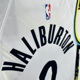 24-25 Indiana Pacers HALIBURTON #0 White City Edition Top Quality Hot Pressing NBA Jersey