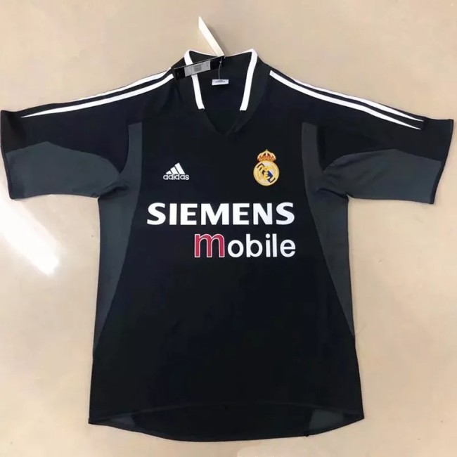 2004-2005 RMA Away Black Retro Soccer Jersey