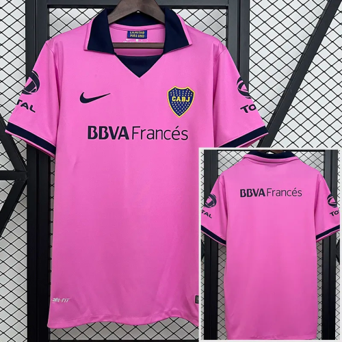 2013-2014 Boca Juniors Pink Retro Soccer Jersey