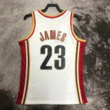2003-04 Cleveland Cavaliers JAMES #23 White Retro Top Quality Hot Pressing NBA Jersey