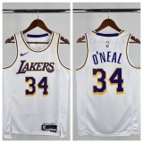 24-25 Lakers O'Neal #34 White Top Quality Hot Pressing NBA Jersey(圆领)