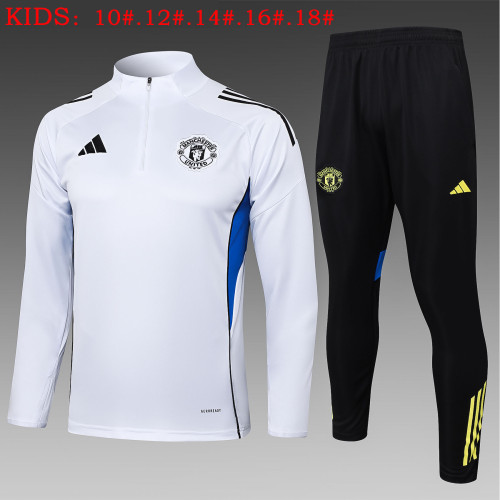 25-26 Man Utd High Quality Kids Half Pull Tracksuit
