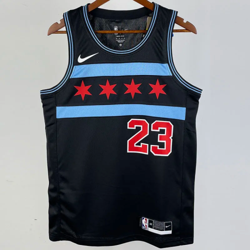 2019 BULLS JORDAN #23 Black City Edition Top Quality Hot Pressing NBA Retro Jersey