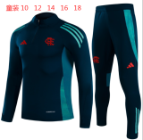 25-26 Flamengo High Quality Kids Half Pull Tracksuit