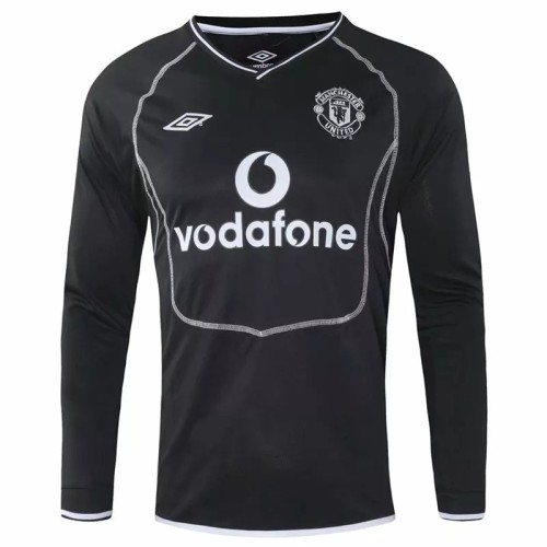 2000-2002 Man Utd Away Black long sleeve Retro soccer jersey