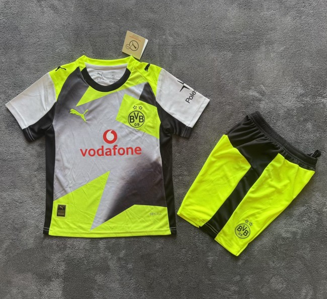 25-26 Dortmund Away Kids Soccer Jersey