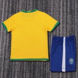 2006 Brazil Home Retro Kids Soccer Jersey