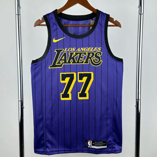 20-21 Lakers DONCIC #77 Purple Top Quality Hot Pressing NBA Jersey(圆领)