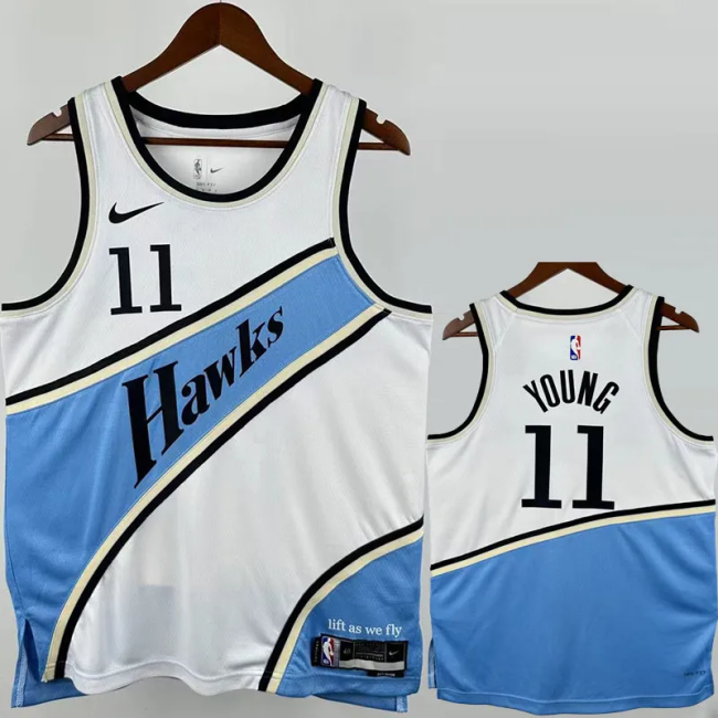 24-25 Hawks YOUNG #11 White City Edition Top Quality Hot Pressing NBA Jersey