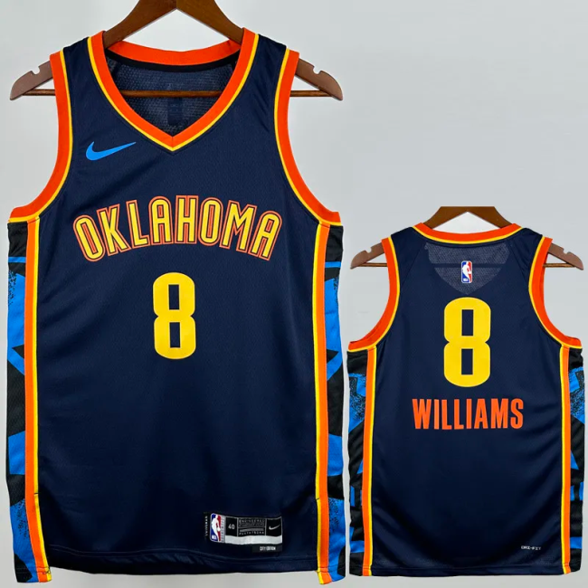 24-25 OKC Thunder WILLIAMS #8 Black City Edition Top Quality Hot Pressing NBA Jersey