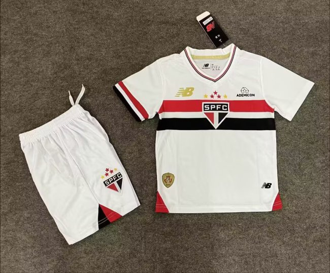 25-26 Sao Paulo Home Kids Soccer Jersey*无广告版