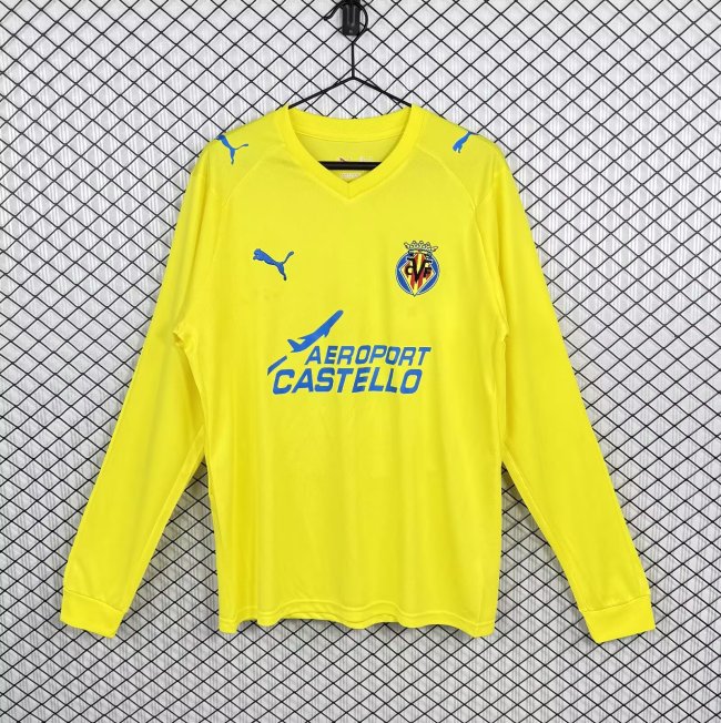 2008-2009 Villarreal Home Long Sleeve Retro Soccer Jersey