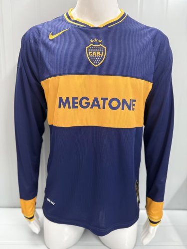 2006-2007 Boca Juniors Home Long Sleeve Retro Soccer Jersey