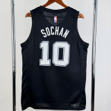 25-26 SA Spurs SOCHAN #10 Black City Edition Top Quality Hot Pressing NBA Jersey (V领）