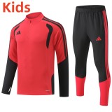2026 AD Red Kids Half Pull Tracksuit