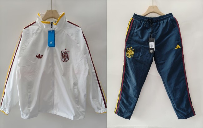 26-27 Spain White Embroidered Windbreaker Set（套装）