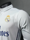 2016-2017 RMA Home Long Sleeve Player Version Retro Soccer Jersey 长袖球员