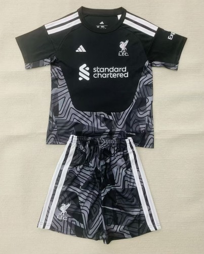 26-27 LIV Black Goalkeeper Kids Soccer Jersey
