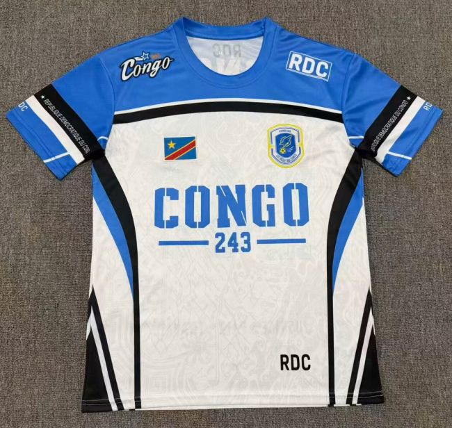 26-27 Congo White Blue Special Edition Fans Soccer Jersey