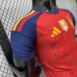2026 World Cup Spain Home Print CAMPEONES #26 Player Version Soccer Jersey (With 2 Star)*两颗星