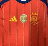 2026 World Cup Spain Home Long Sleeve Fans Soccer Jersey (With 2 Star)*两颗星