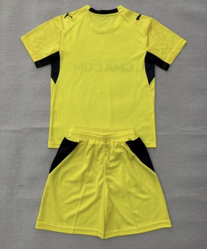 26-27 Marseille Yellow GoalKeeper Kids Soccer Jersey