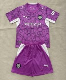 26-27 Man City Pink Goalkeeper Kids Soccer Jersey