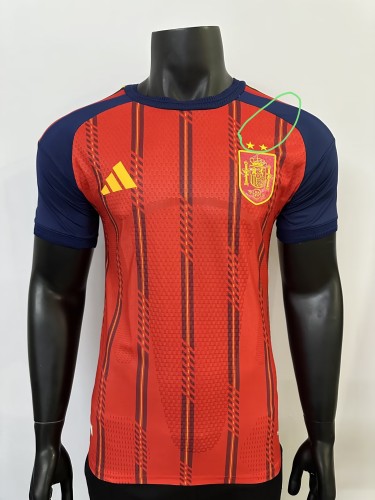 2026 World Cup Spain Home Print CAMPEONES #26 Player Version Soccer Jersey (With 2 Star)*两颗星
