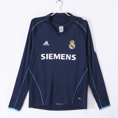 2005-2006 RMA Away Long Sleeve Retro Soccer Jersey
