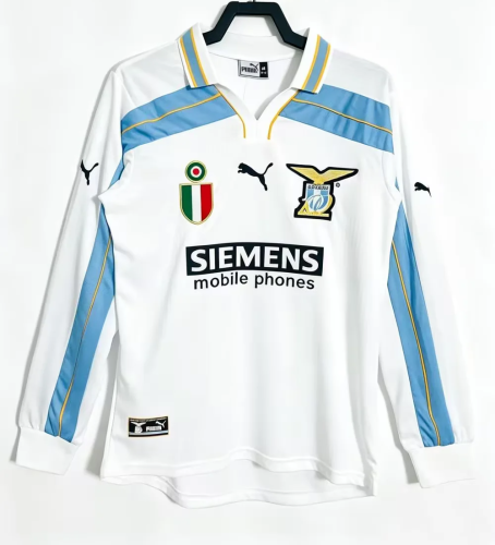 2000-2001 Lazio Away Long sleeves Retro Soccer Jersey